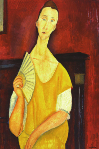 Woman with a Fan - Amedeo Modigliani Paintings